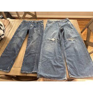 GAP Mid Rise '90s Loose Jeans + UltraSoft Baggy Jeans Lot Bundle of 2 Pairs